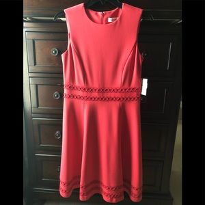 NWT. Size 4 Calvin Klein Dress. Coral color